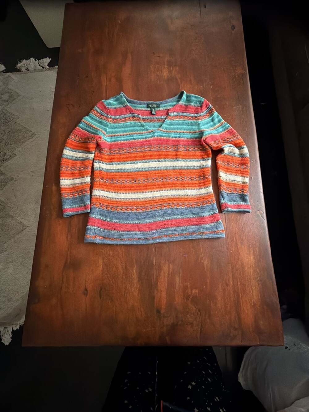Lauren Jeans Co. Ralph Lauren Striped Linen Cotton Sweater XS